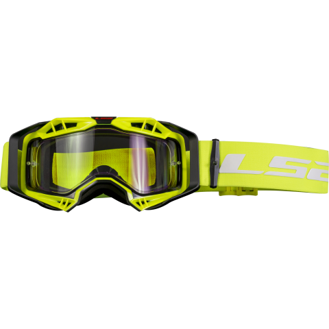 LS2 AURA ENDURO SERIES GOGGLE BLACK H-V YELLOW WITH CLEAR VISOR