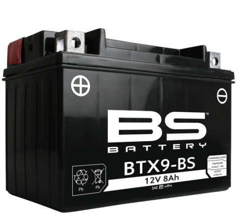 R/B V508012008A514 BS-BATTERY BTX9-BS 12V/8Ah moto (YTX9-4/YTX9-BS) Linhai M150, 200, 210