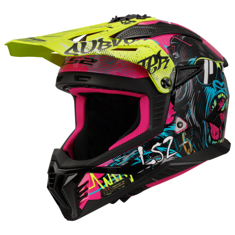 LS2 MX708 FAST II GORILLA PURPLE H-V YELLOW-06 M