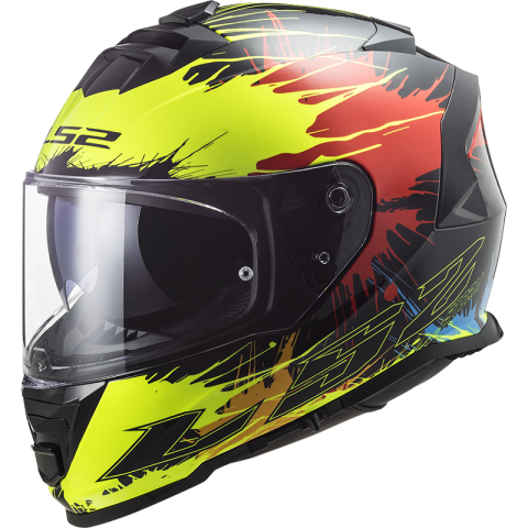 LS2 FF800 STORM DROP BLACK YELLOW RED XL
