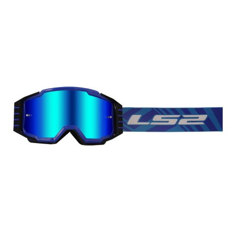 LS2 CHARGER PRO GOGGLE BLUE WITH IRIDIUM VISOR