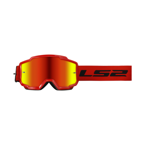 LS2 CHARGER GOGGLE RED WITH IRIDIUM VISOR
