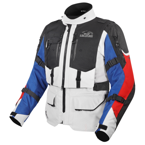 LS2 BREAKOUT MAN JACKET GREY BLUE RED XXL