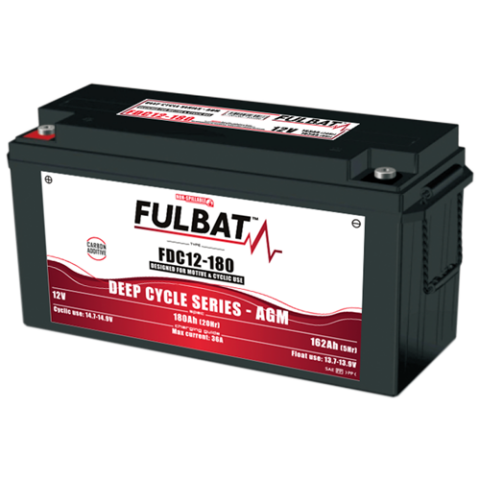 FULBAT Battery 12V/180Ah FDC12-180 Deep Cycle AGM Carbon, Linhai UTV Electric