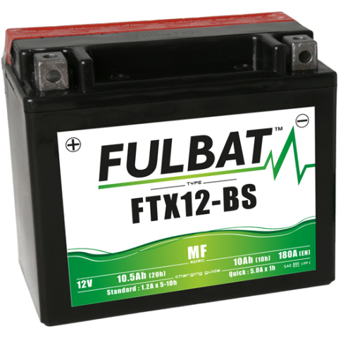 FULBAT Battery 12V/10Ah FTX12-BS (YTX12-BS) ACCESS Tomahawk, MAX, SUZUKI, KAWASAKI