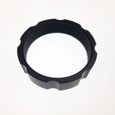 Spring Hardware: Cross-over Ring (2.350 OD X 0.600 TLG, 1.834 Bore) Al 6061, ACME, Black