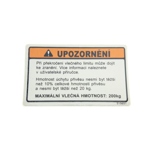 LABEL, TOW CAPACITY