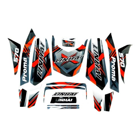 STICKER SET FOR ATV570 PROMAX OF LINHAI LOGO (BLACK OR RED OR CAMO)