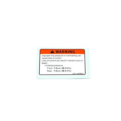 TIRE PRESSURE LABEL