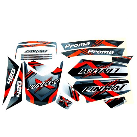 STICKER SET FOR ATV420 PROMAX (LINHAI STANDARD) (USED FOR BLACK PLASTIC PARTS)