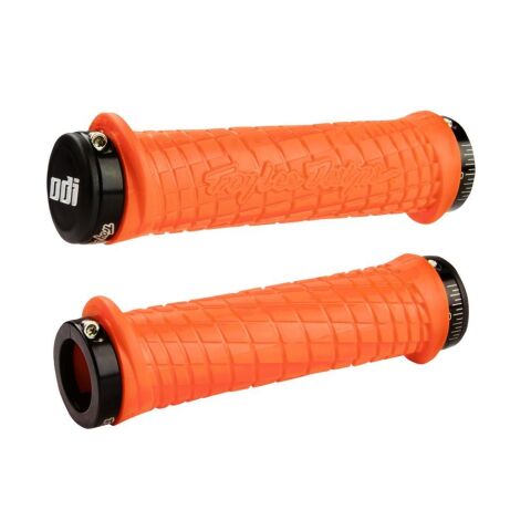 ODI GRIPS Troy Lee Designs Signature ATV Lock-On Bonus Pack Orange w/Black Clamps