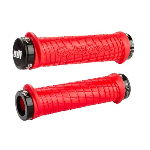 ODI GRIPS Troy Lee Designs Signature ATV Lock-On Bonus Pack Red w/Black Clamps