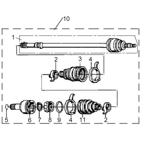 REAR LEFT DRIVE AXLE（ZK）