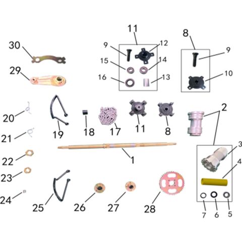 Rear axle assembly & accessories