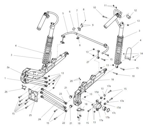 REAR SUSPENSION ASSEMBLY (NARROW VEHICLE VERSION)