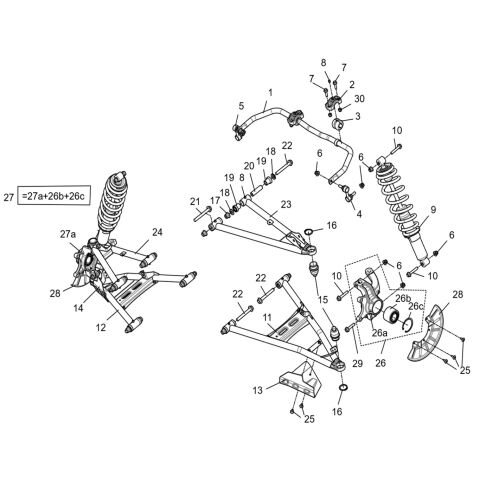 Front suspension assembly-European standard
