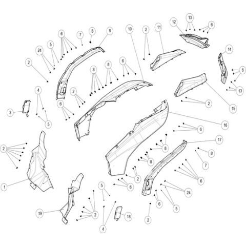 REAR PLASTIC PARTS.