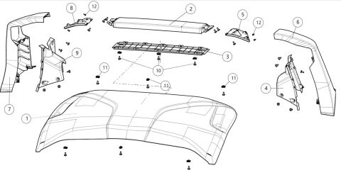 REAR UPPER RUBBER AND PLASTIC PARTS