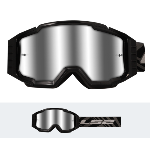 LS2 CHARGER PRO GOGGLE BLACK WITH SILVER VISOR