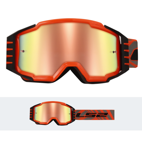 LS2 CHARGER PRO GOGGLE H-V ORANGE WITH IRIDIUM VISOR
