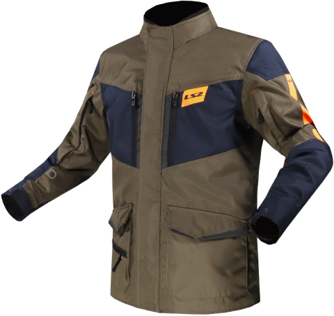 LS2 METROPOLIS EVO MAN JACKET KHAKI BLUE ORANGE