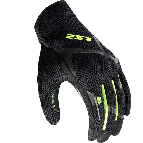 LS2 RAY II MAN GLOVES BLACK H-V YELLOW