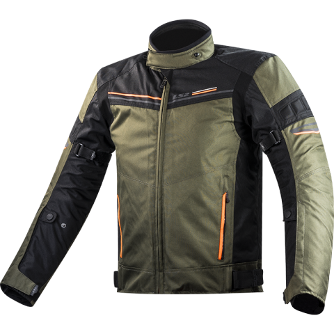 LS2 SHADOW MAN JACKET KHAKI BLACK H-V ORANGE