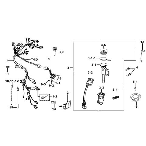 WIRING HARNESS、LOCK ASSY.