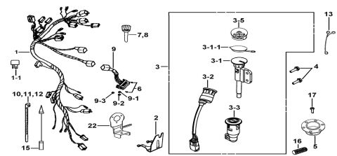 WIRING HARNESS、LOCK ASSY.