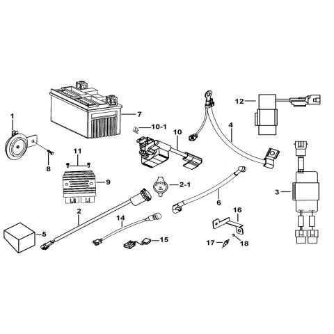 BATTERY、HORN、RELAY、RECTIFIER