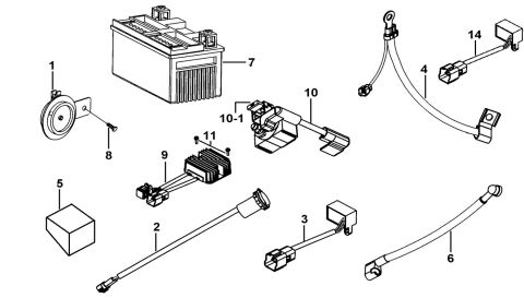 BATTERY、HORN、RELAY、RECTIFIER