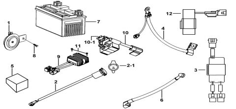 BATTERY、HORN、RELAY、RECTIFIER