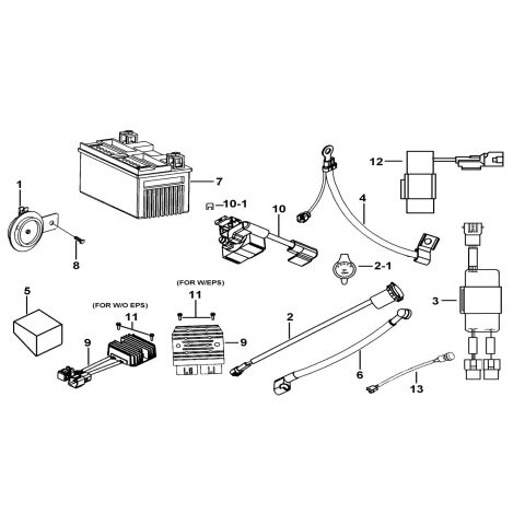 BATTERY、HORN、RELAY、RECTIFIER