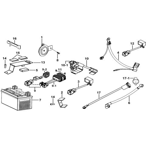 BATTERY、HORN、RELAY、RECTIFIER