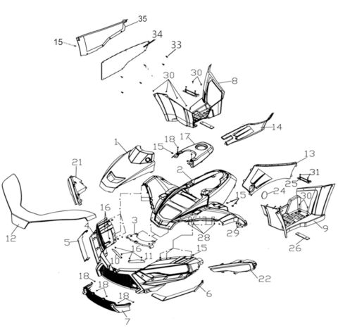 FRONT BODY (T3 EFI) (-ProMax )