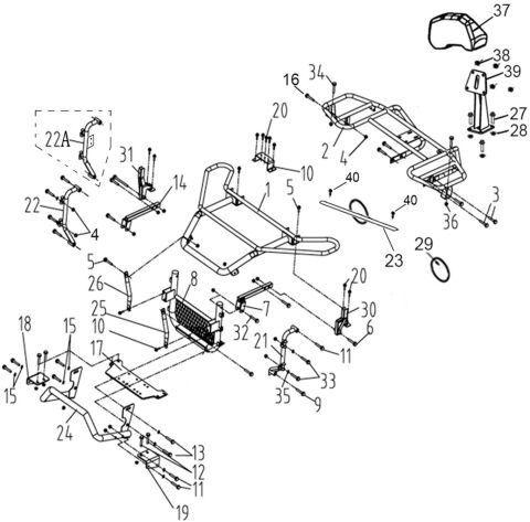 BUMPER AND RACK (FOR ATV550-D)