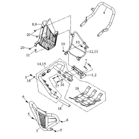 FOOTREST / FRONT BUMPER/ REAR HAND GRIP