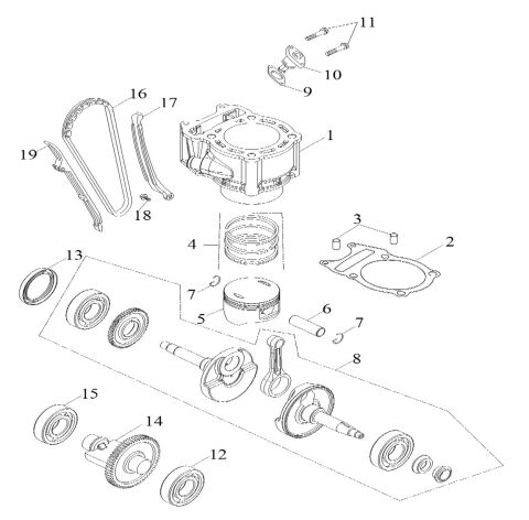 PISTON, CRANKSHAFT, CYLINDER