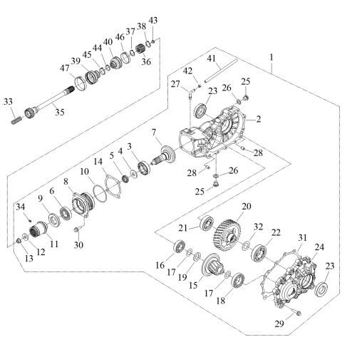 REAR AXLE GEAR CASE ASSY