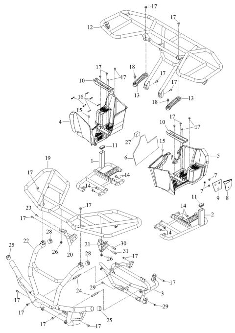 FOOTREST / FRONT BUMPER/ REAR HAND GRIP