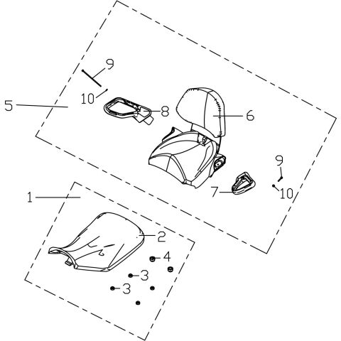 SEAT AND REAR BACKREST ASSY